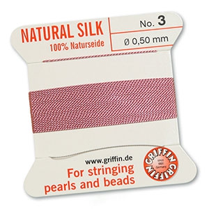 Hilo para enfilar seda natural Griffin &Oslash;0.5mm Rosa oscuro