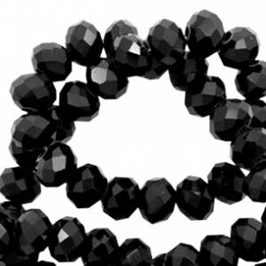 Abalorios faceteados 6x4 mm negro