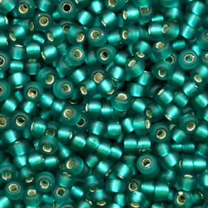 Miyuki Rocalla 8/0 Silverlined matte teal green 8-2425F