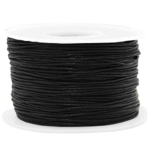 Cord&oacute;n encerado 1mm Negro