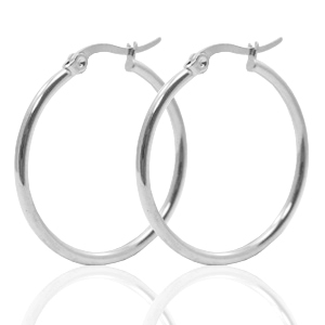 Pendientes Criolla Acero Inox 30mm Plateado