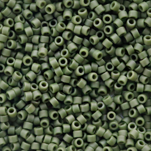 Abalorios Miyuki delica's 11/0 Opaque glazed frosted dark green DB-2291