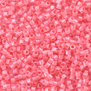 Abalorios Miyuki delica's 11/0 Coral lined luster crystal pink DB-70