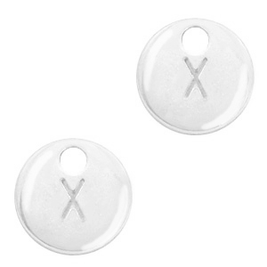 Colgantes met&aacute;licos Basic Quality letra X Plata vieja (sin n&iacute;quel)
