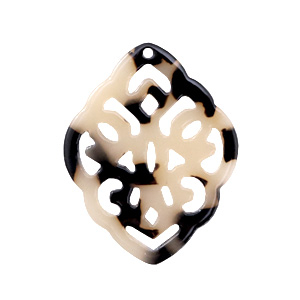 Colgantes de resina rombo barok crema Negro