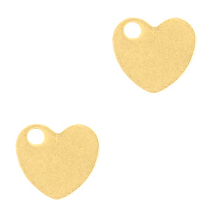 Colgantes de acero inox coraz&oacute;n Dorado
