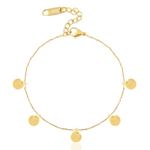 Pulseras acero inox monedas Dorado