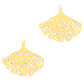 Colgantes bohemios hoja Ginkgo Oro (sin n&iacute;quel)