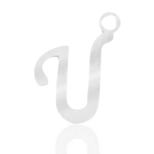 Colgantes acero inox letra U Plateado