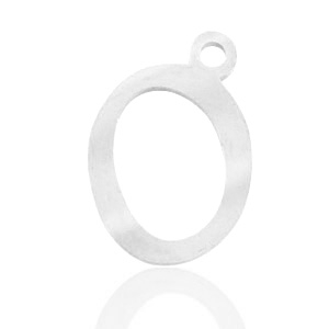 Colgantes acero inox letra O Plateado