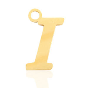 Colgantes acero inox letra I Dorado