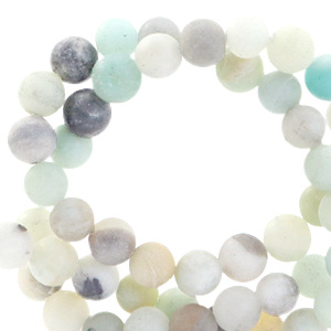 Piedras naturales Calcedonia (Cuarzo) 8mm mate Multicolor azul-gris
