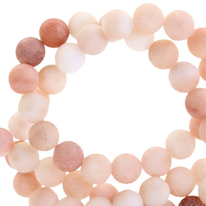 Piedras naturales Calcedonia (Cuarzo) 8mm mate Multicolor beige rosa