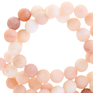 Piedras naturales Calcedonia (Cuarzo) 6mm mate Multicolor beige rosa