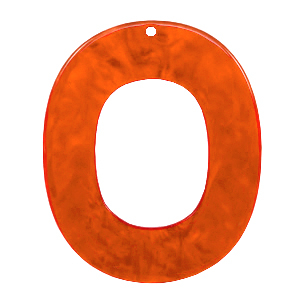 Colgantes de resina ovalado 48x40mm Naranja mandarina tango
