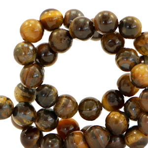 Piedras naturales Ojo de tigre 4mm Marron multicolor