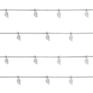 Fornituras Acero Inox cadena jasseron plumas Plateado