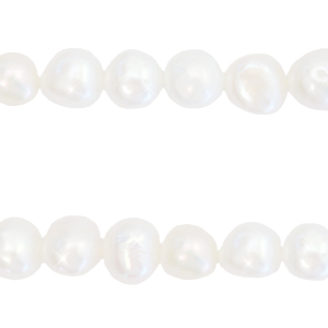 BQ Perlas de agua dulce nugget redondas 7-8mm Blanco natural