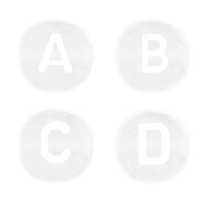Abalorios letras acr&iacute;lico mix Blanco transparente