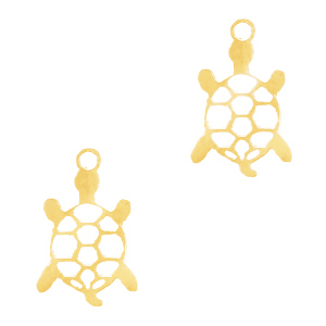 Colgantes de acero inox tortuga Dorado