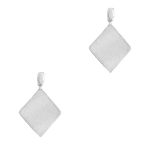 Colgantes Acero Inox rombo Plateado