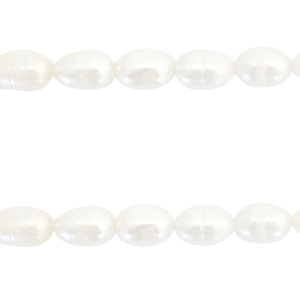 BQ Perlas de agua dulce grano de arroz 7x6mm Blanco natural