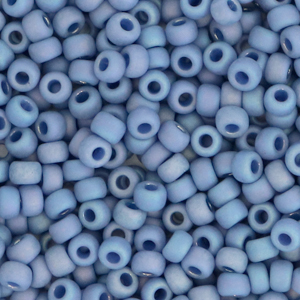 Rocalla Miyuki 8/0 Opaque glazed frosted rainbow soft blue 8-4704