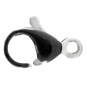 Fornituras acero inox mosquet&oacute;n 10mm Negro-argent&eacute;
