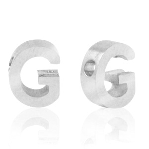 Abalorios Acero Inox letra G Plateado