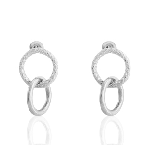 Pendientes Acero Inox c&iacute;rculo Plateado