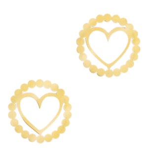 Colgantes/entrepieza Acero Inox coraz&oacute;n Dorado