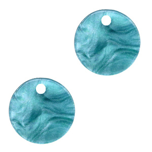 Colgantes de resina redondo 12mm Azul Atol&oacute;n