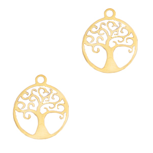 Colgantes Acero Inox &aacute;rbol de la vida Dorado