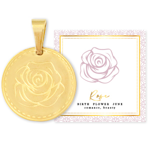 Mix & Match colgantes Acero Inox 15mm Flor de nacimiento Junio-Rosa Dorado