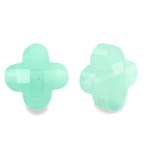 Abalorios faceteados Fashion tr&eacute;bol Verde turquesa