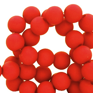 Abalorios acr&iacute;licos 8 mm mate Rojo caramelo