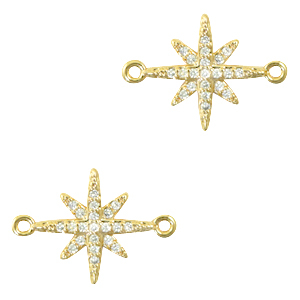 Entrepiezas zirconia estrella Dorado