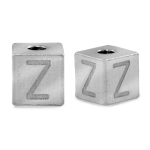 Abalorios Acero Inox letra Z Plateado