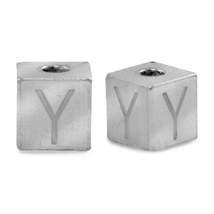 Abalorios Acero Inox letra Y Plateado