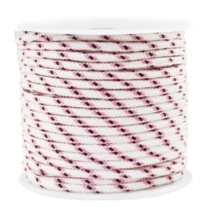 Cord&oacute;n estilo marino 2mm Blanco-rosa
