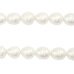 BQ Perlas de agua dulce grano de arroz 10x9mm Blanco natural