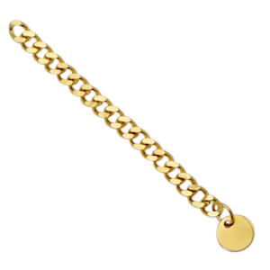 Fornituras Acero inox extenci&oacute;n de cadena eslab&oacute;n gourmet moneda 8mm Dorado