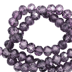 Abalorios faceteados disco 4x3 mm P&uacute;rpura amatista-revestimiento pearl shine