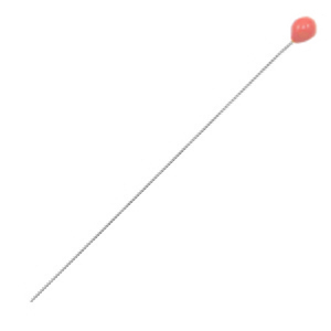 Fornituras met&aacute;licas DQ bastones cabeza bola 52mm Plata vieja-rojo coral (sin n&iacute;quel)