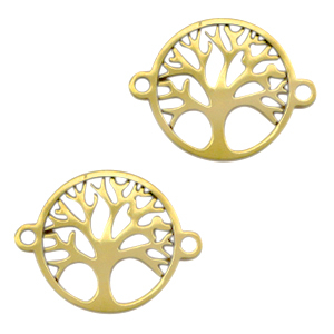 Colgantes/entrepieza acero inox &aacute;rbol de la vida Dorado