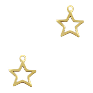 Colgantes acero inox estrella Dorado
