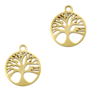 Colgantes acero inox &aacute;rbol de la vida Dorado