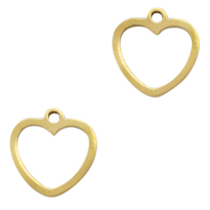 Colgantes acero inox coraz&oacute;n Dorado