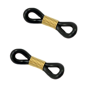 Fornituras acero inox goma para gafas Negro-dorado