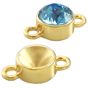 Fornituras met&aacute;licas TQ engaste para Swarovski SS39 2 anillas Dorado